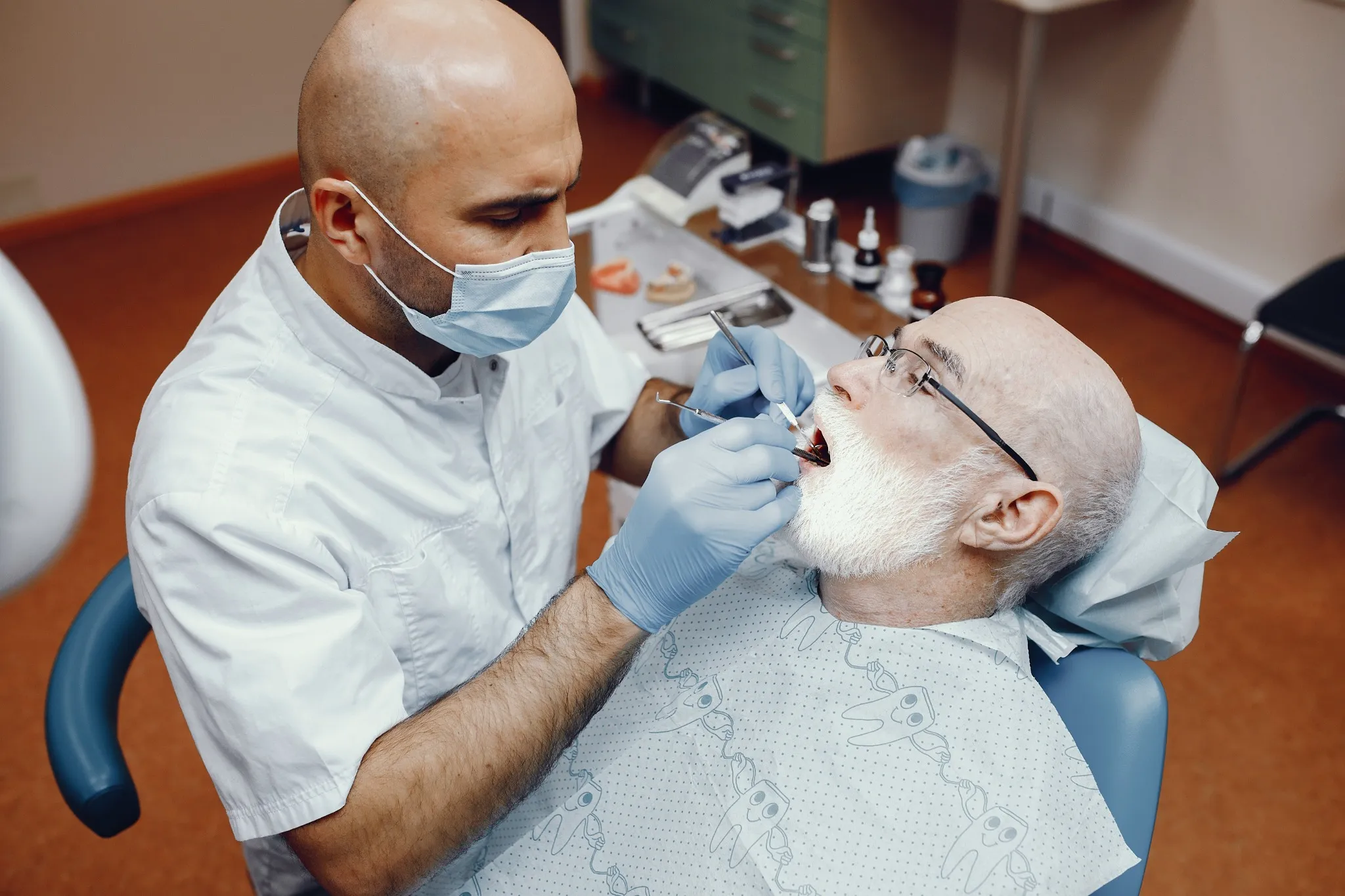 Dentist fitting immediate dentures for a senior patient – SpringLake Dental Woodland, CA